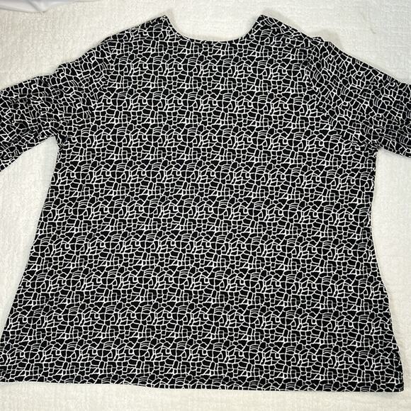 Ulla Popken black and white v-neck stretch tunic with pockets 3/4 sleeves 36/38 - Picture 11 of 13